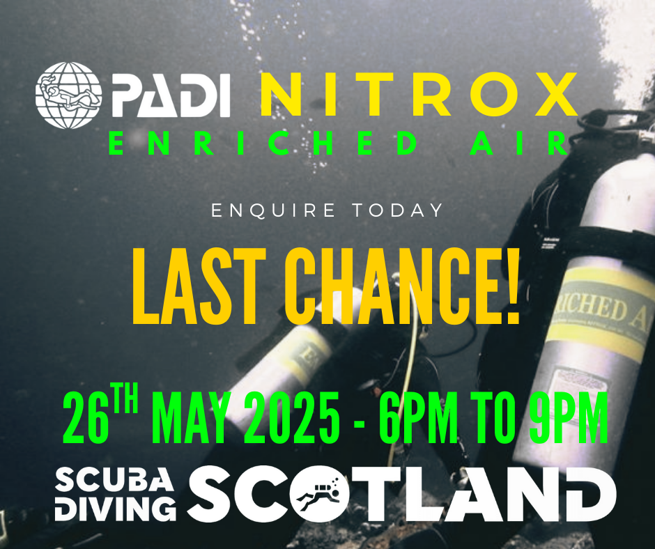 LAST CHANCE PADI ENRICHED AIR COURSE - 26th May 2025