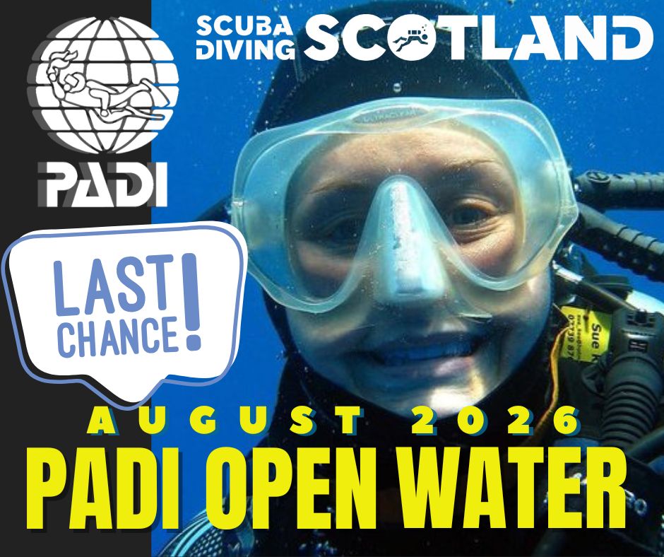 PADI Open Water Diver Course starting on Monday 3rd August 2026