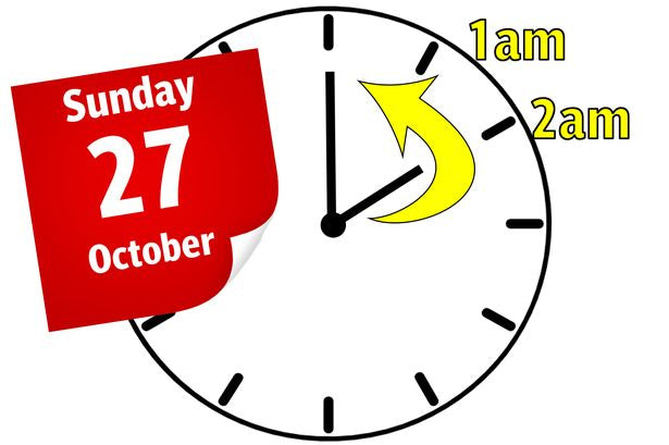 Clocks go back this Sunday 27th October 2019