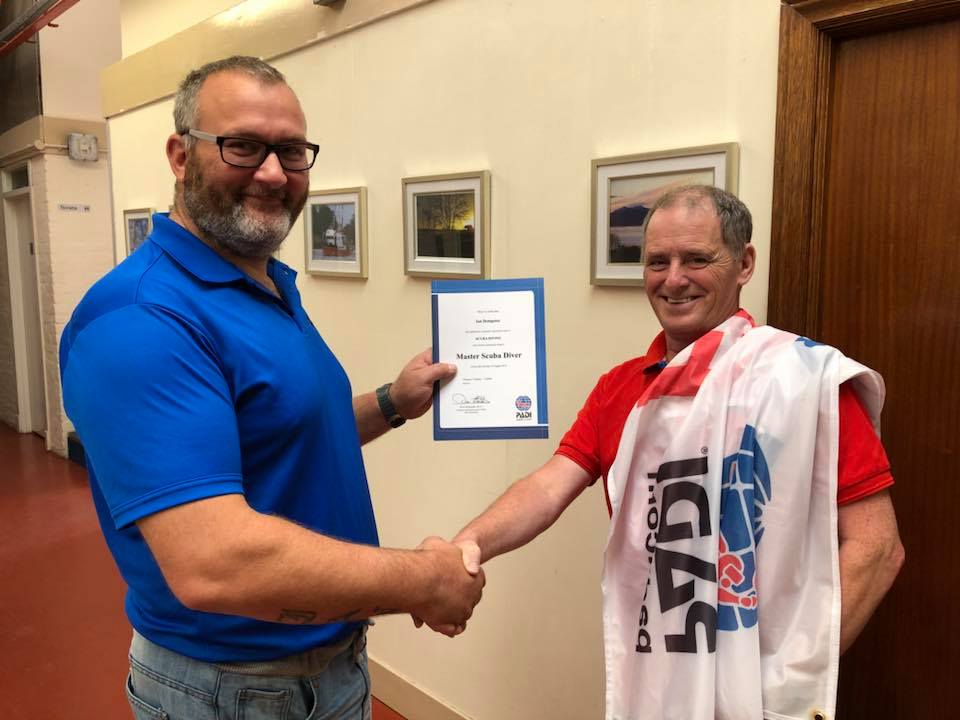 Congratulations to Ian Dempster for becoming a PADI Master Scuba Diver!