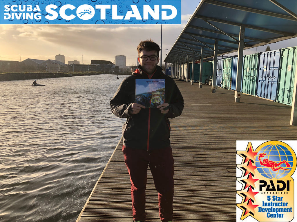 Well done to Marcel for passing his PADI Open Water Class session with Scuba Diving Scotland.