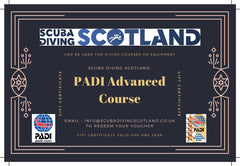 Scuba Diving Scotland Gift Voucher - PADI Advanced Course