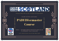 Scuba Diving Scotland Gift Voucher - PADI Divemaster Course