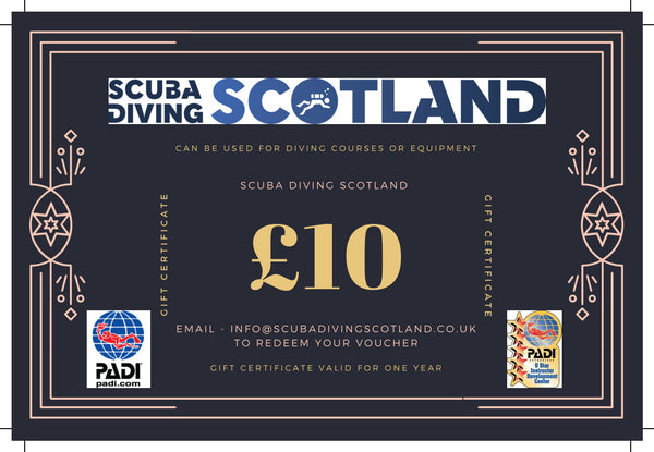 Scuba Diving Scotland Gift Voucher - £10